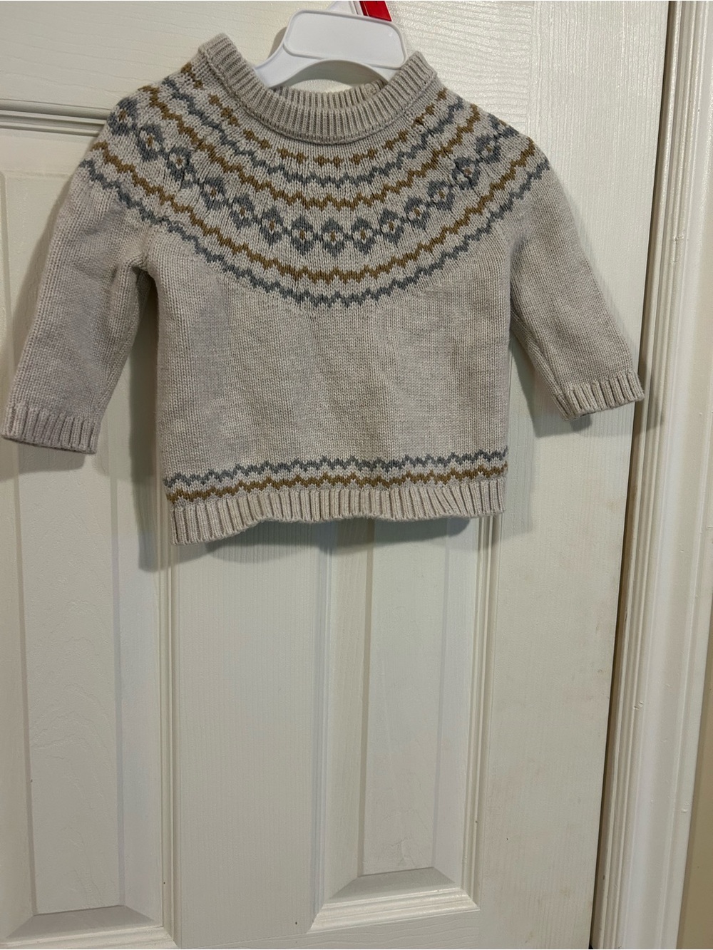 Little planet organic Sweater with Blue and Tan Accents